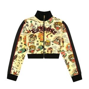 NEW! NWT ED HARDY Y2K Shrunken Flashboard Track Jacket Size XS